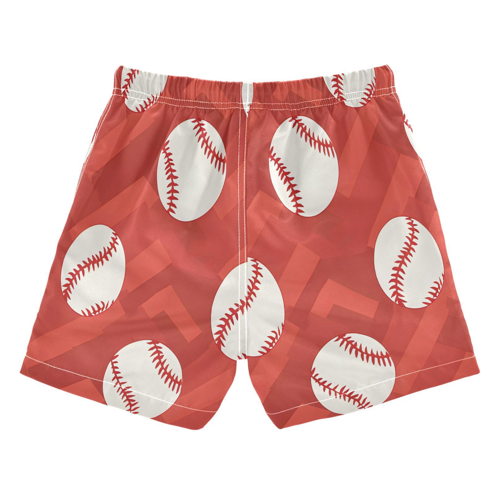 Boys Swim Trunks Toddler Swim Shorts Little Boys Swimwear Red Chevron Baseball Bathing Suit Swimsuit