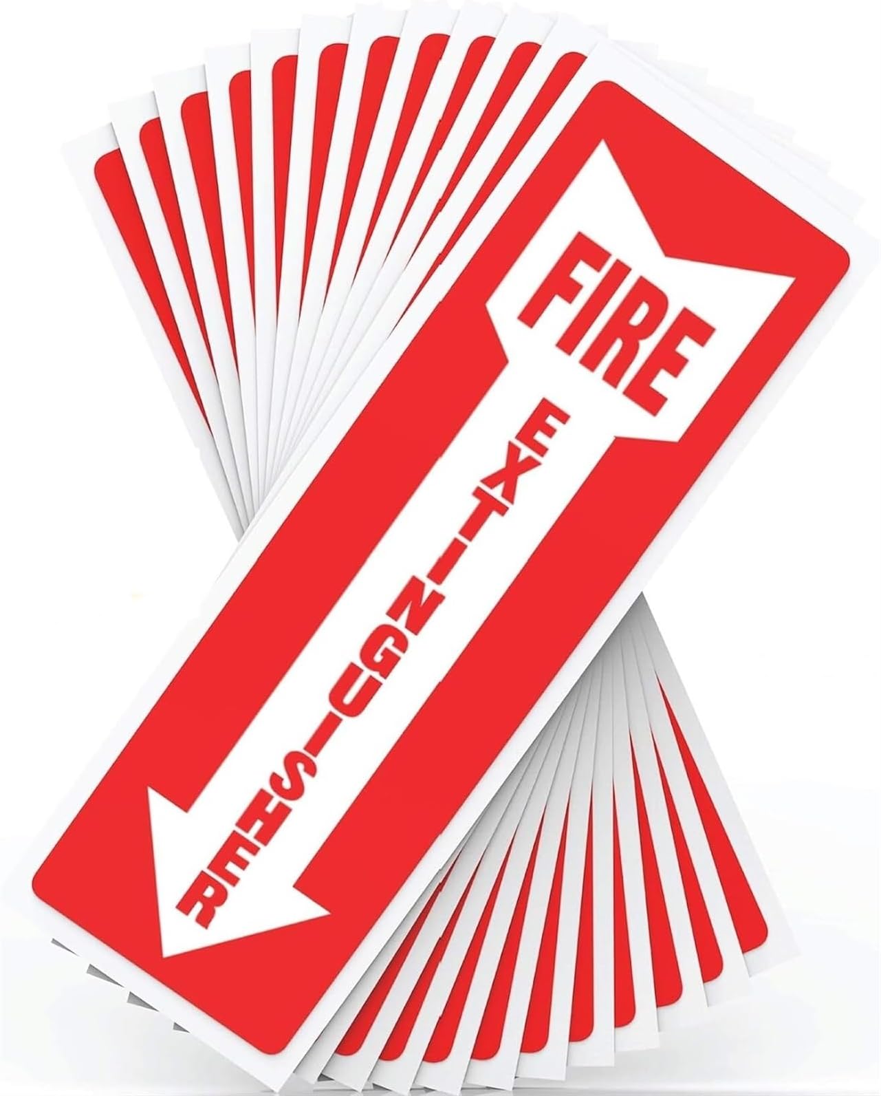 THE WHITE SHOP 12 PCS - Fire Extinguisher Sign, Safe Sticker Signs - Bright Red and White Colors - Durable Self Adhesive, Weatherproof and U-V Protected - Ideal for Home, Office or Boat