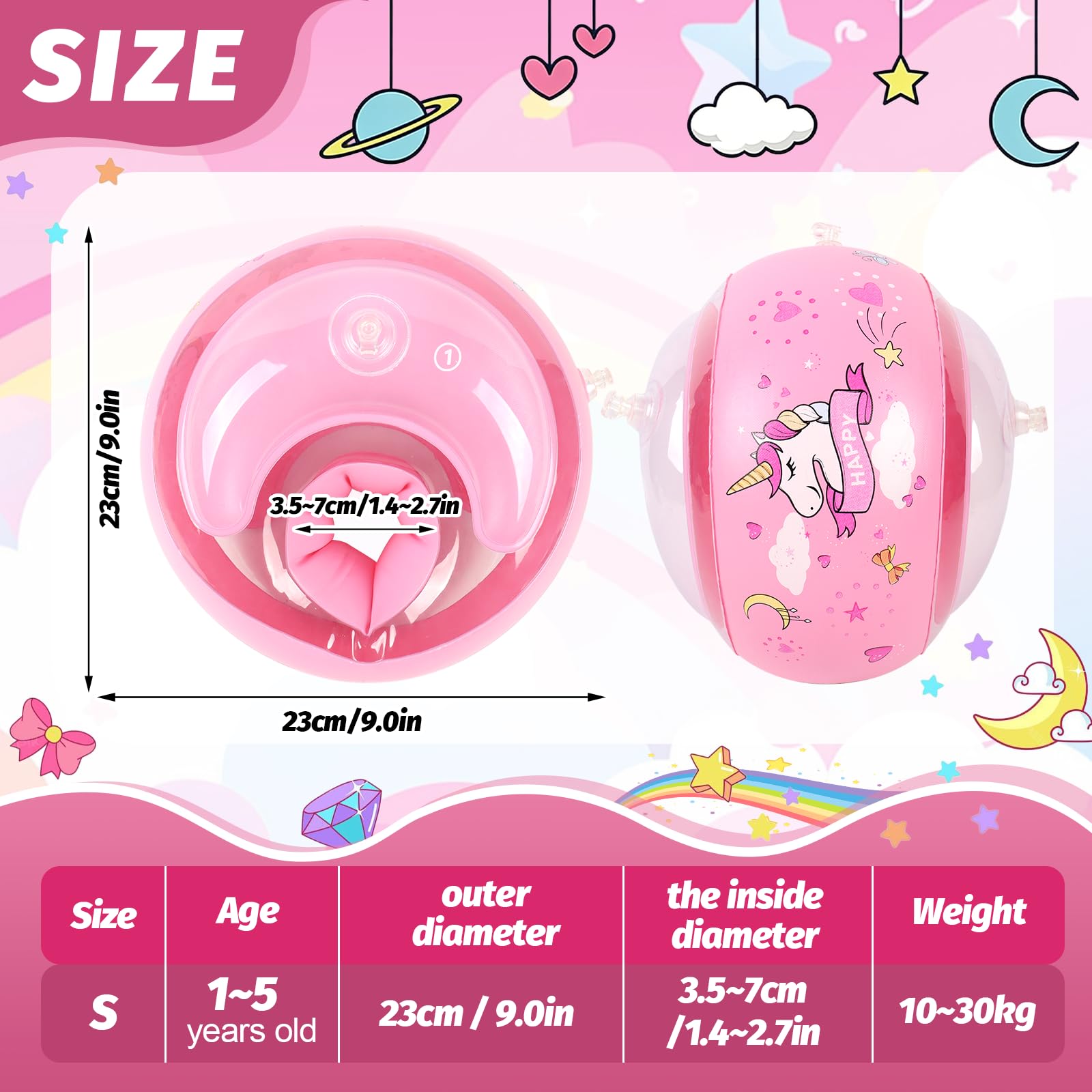 Schwimmflügel für Kinder Baby, Schwimmflügel Baby 3-6 Jahre geeignet für Kinder von 1 bis 6 Jahren mit Gewicht 11-30 kg - 3
