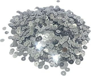 3/4/5/6 mm Flat Sequin Paillettes, 8500 Pcs, Mix Color Assortment Acrylic Sequin – 3.22 Ounce (100 Grams) 5 mm Silver