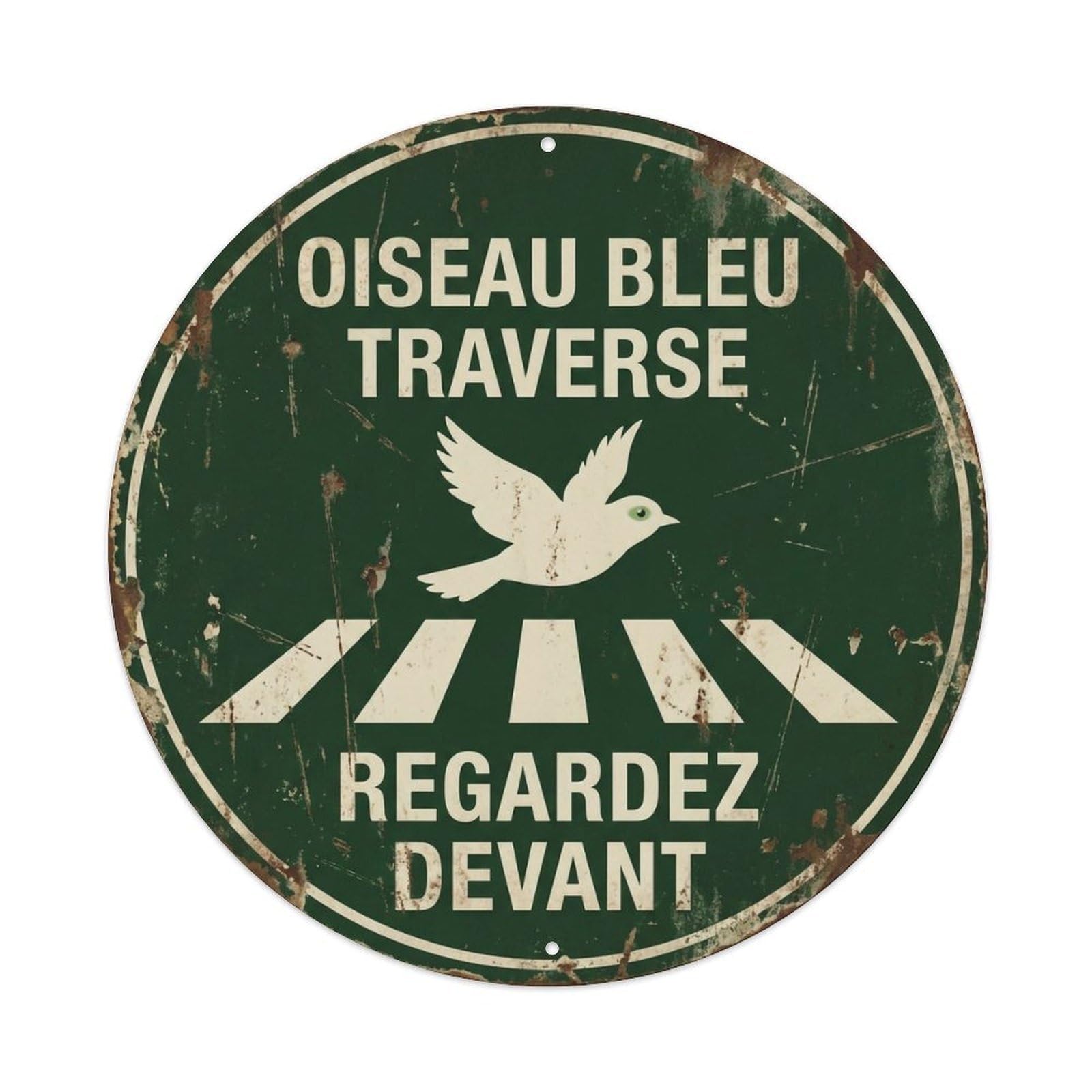 Bluebird Crossing Regardez Devant Homely Metal Tin Sign