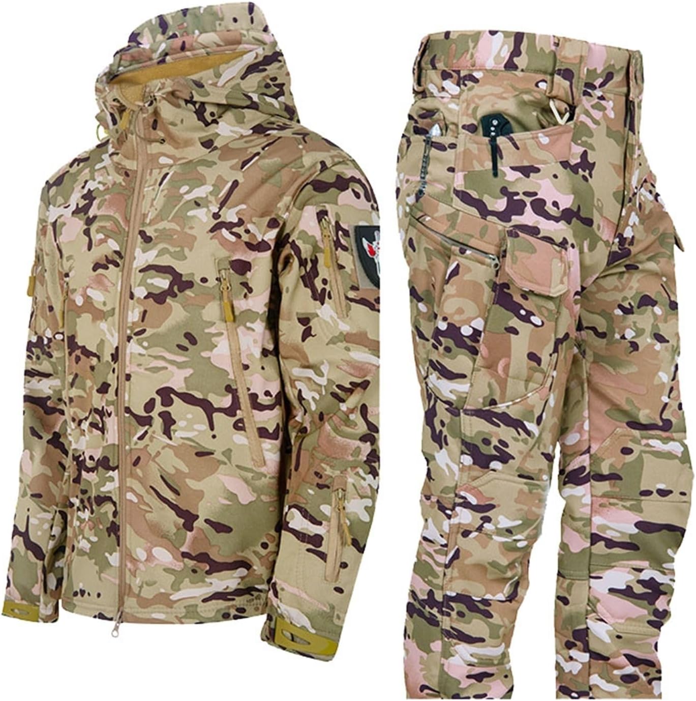 Winter Outdoor Ski Suit, Men Fashion Camouflage Thick Hot Windproof Waterproof Warm Snowsuit