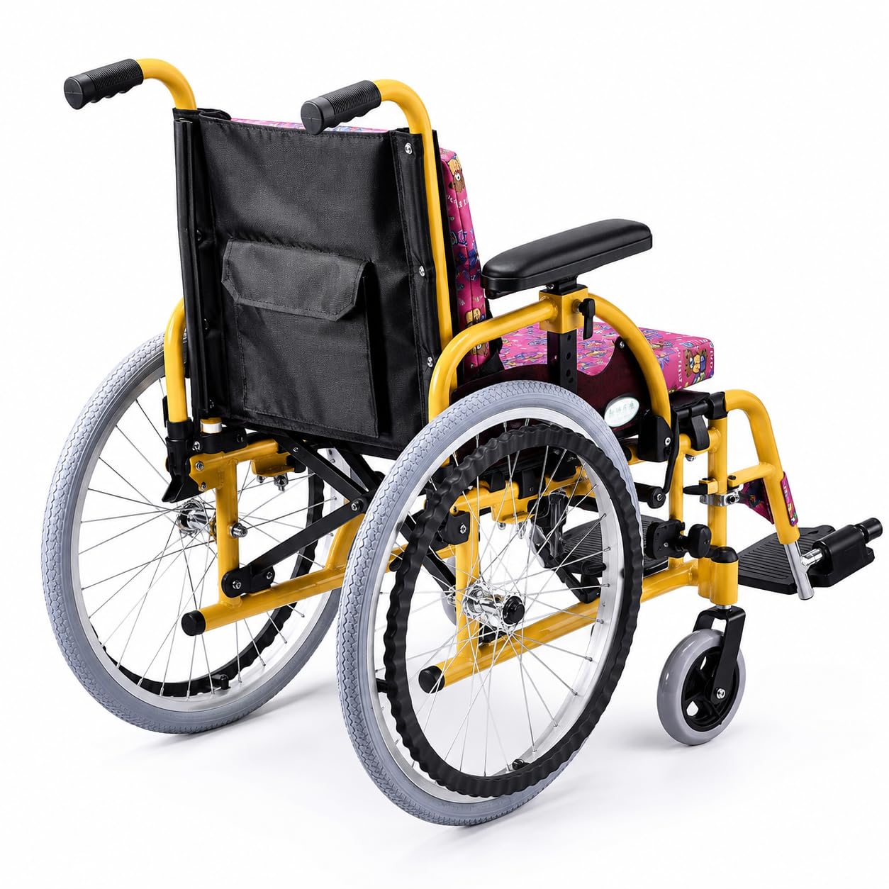 Silla de ruedas autopropulsada para niños, silla de movilidad plegable ligera con capacidad de 100 kg, ideal para niños con necesidades especiales y uso de rehabilitación