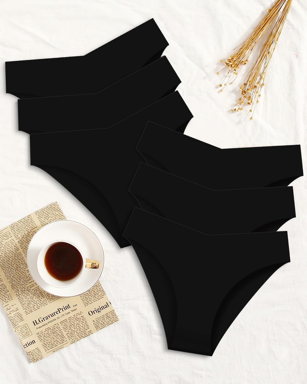 Seamless Bikini Cheeky Panties for Women Soft V-Cut No Show Hipster Breathable Stretch Invisibles Panties 6 Pack S-XL - Image 7