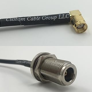 6inch RG405 RP-SMA MALE ANGLE to N FEMALE BULKHEAD Pigtail Jumper RF coaxial cable 50ohm Quick USA Shipping