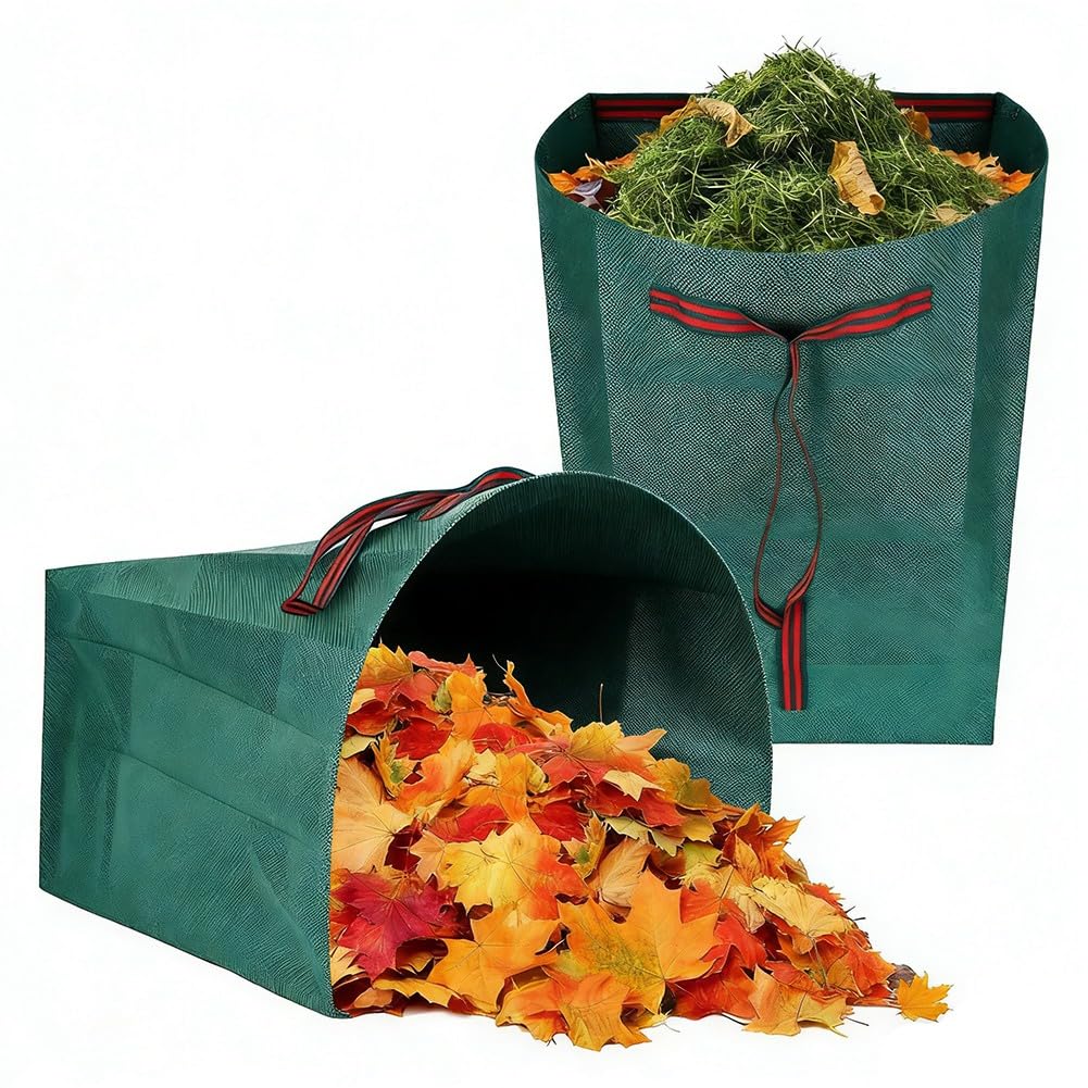 Jnchdghwa 2Pack Leaf Collector & Yard Waste Bags, 200L Heavy Duty Reusable Dustpan-Type Lawn Bag, Leaf Bag for Grass, Leaves