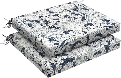LVTXIII Cojines para sillas de exterior de 18.5 x 16 x 2 pulgadas, paquete de 2, cojines de asiento de espuma viscoelástica con esquinas cuadradas