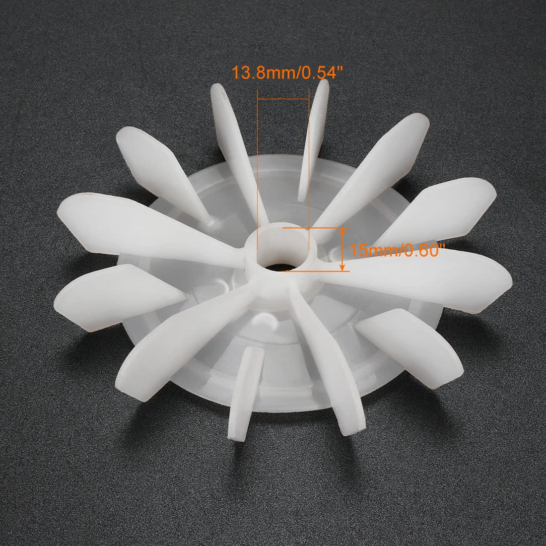 sourcing map Aspa del Ventilador del Motor 120 mm x 15 mm Diámetro Interior en Forma de D Plástico de Ingeniería Blanco con 12 Paletas