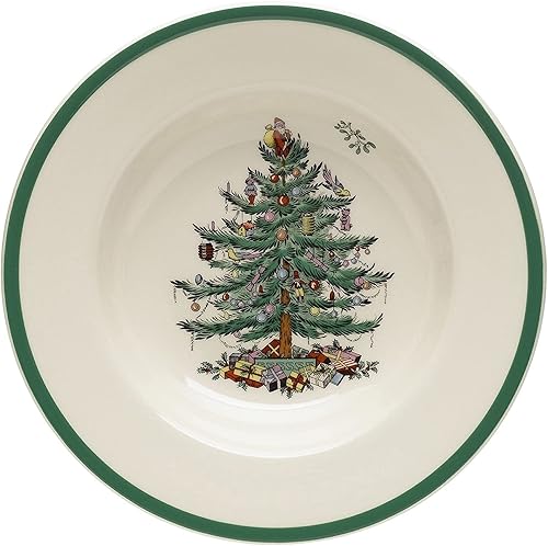 Spode Plato de sopa de árbol de Navidad