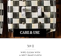 Vista 15 de MACKENZIE-CHILDS Enamel Switch Plate, Light-Switch Cover, Single Rocker, Black-and-White Courtly Check