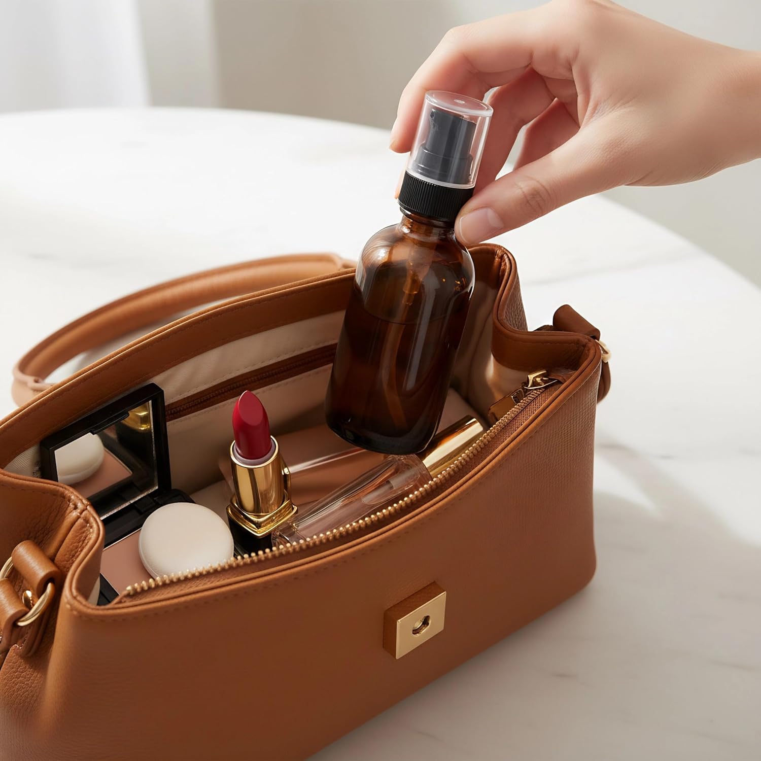 12Pack 4oz Amber Glass Pump Bottles, 120ml with Black Pump, Empty Refillable Travel Small Container For Lotion Cream Essentil Oil Shampoo