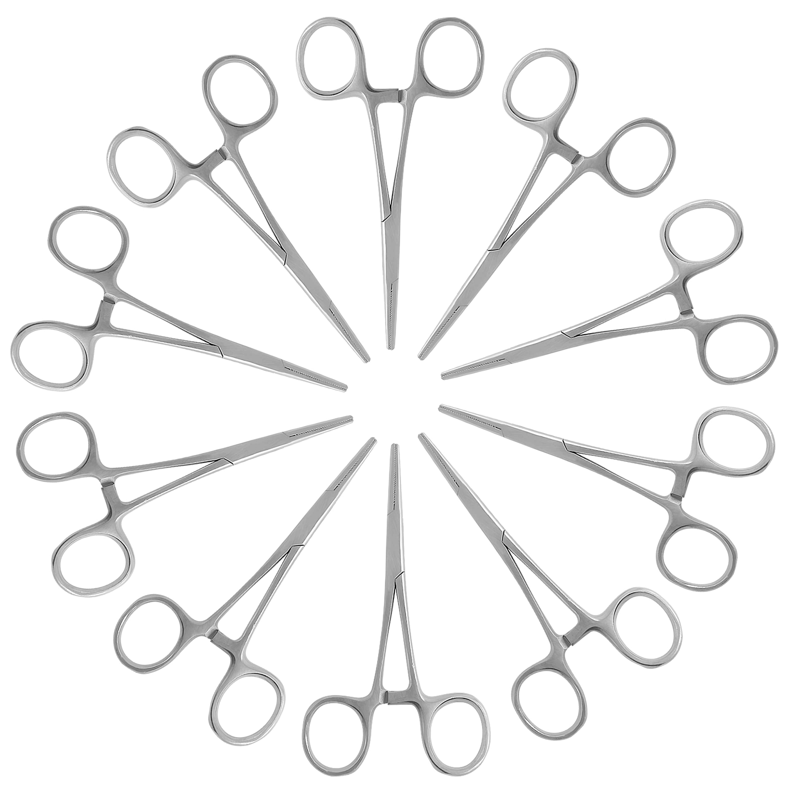 SURGICAL ONLINE 10-Pack Straight 5-Inch Mosquito Hemostat Locking Forceps, Stainless Steel