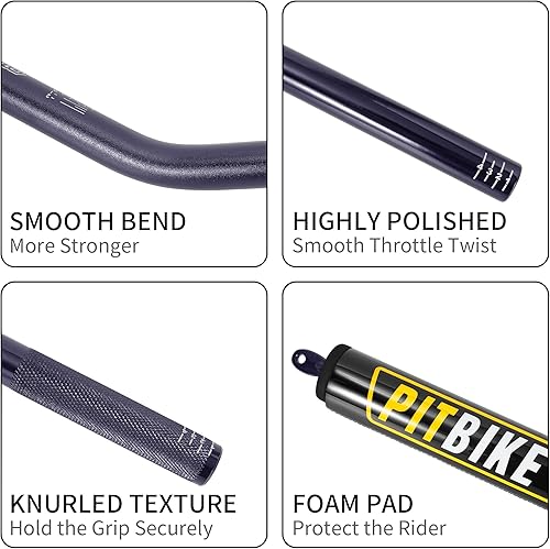Miniatura 45 de RUTU - Manillar universal para motocicleta de 7/8 pulgadas, con almohadilla transversal, barra de arrastre de baja altura para motocross, ATV Quad