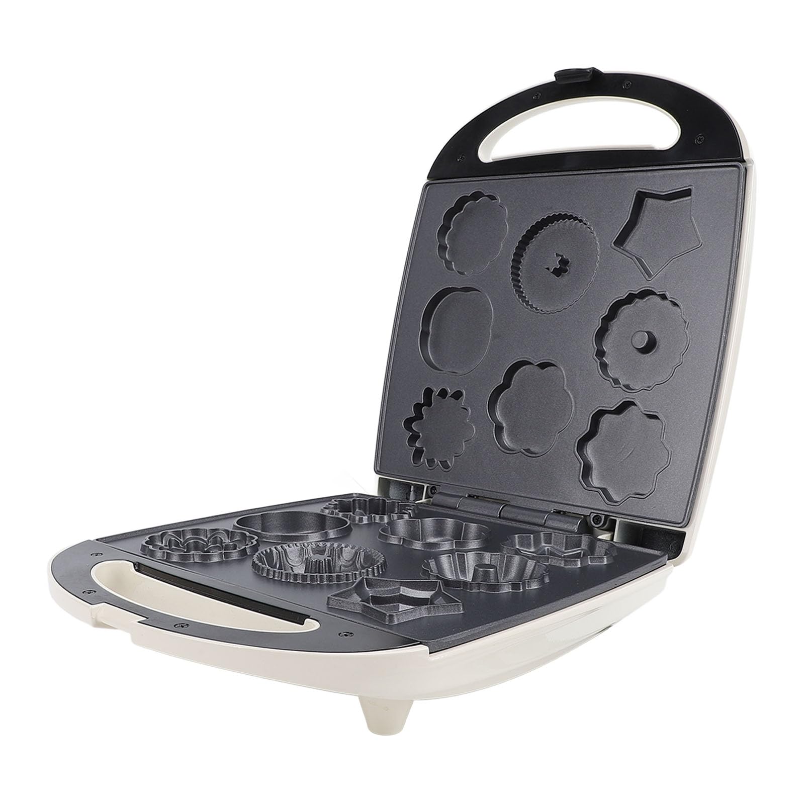Cookie Maker 8 Loch, Nicht -Stick -Pfannkuchenmaschine mit Doppelseitiger Heizungsplatte, 1000 W, für Cupcake Donut Kuchen und Snacks, Kreative Formen für Hausgemachte Leckereien, Sogar (EU -Stecker