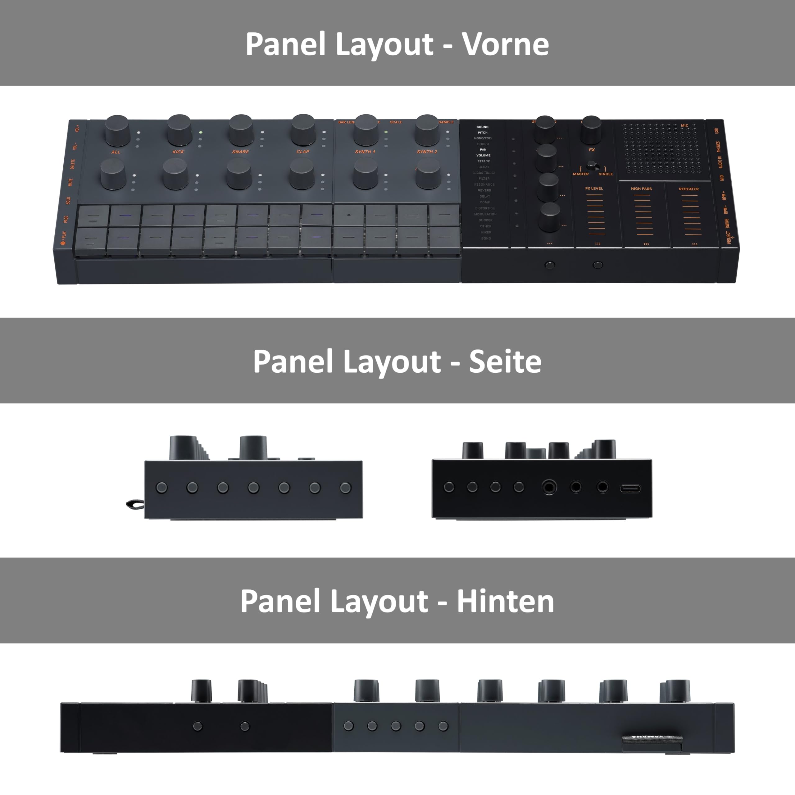 Yamaha SEQTRAK Mobile Music Ideastation - All-in-One-Musikproduktionsstudio mit zwei Sound-Engines, Onboard-Sampling, integriertem Lautsprecher und wiederaufladbarem Akku - Schwarz