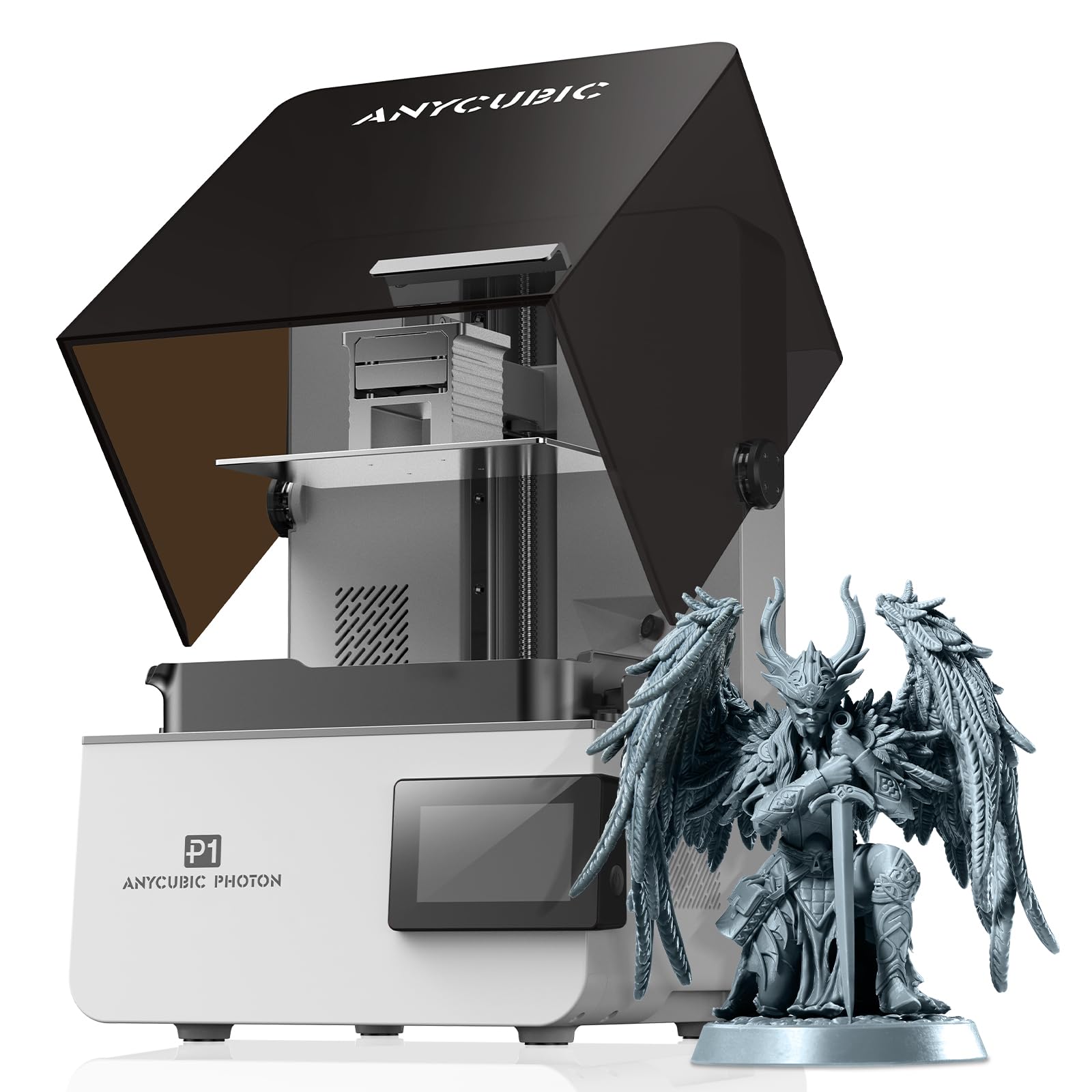 Paquete ANYCUBIC Photon P1 Impresora 3D Resin 14K con Placa de Construcción de Acero Rectificado con Precisión y ANYCUBIC Resina de Impresora 3D, Resina Estándar 4kg Gris