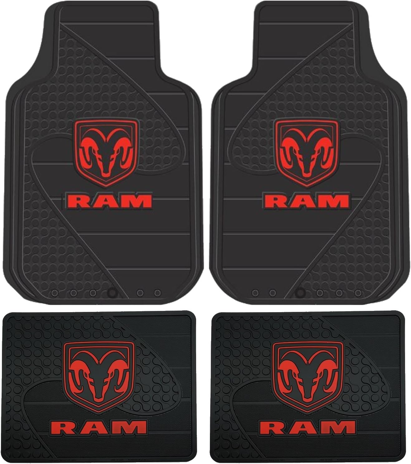 Dodge Ram Head Logo 4 Pc Floor Mats Set
