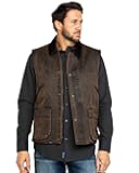 Mens Enzyme Cord Collar CCP Chocolate Cotton Blend Cotton Vest