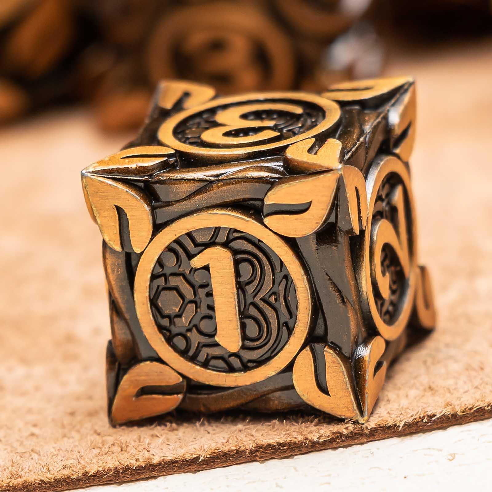 OUKELANWO Juego De Dados De Metal Huecos Para DND D&D Con Caja, Dados