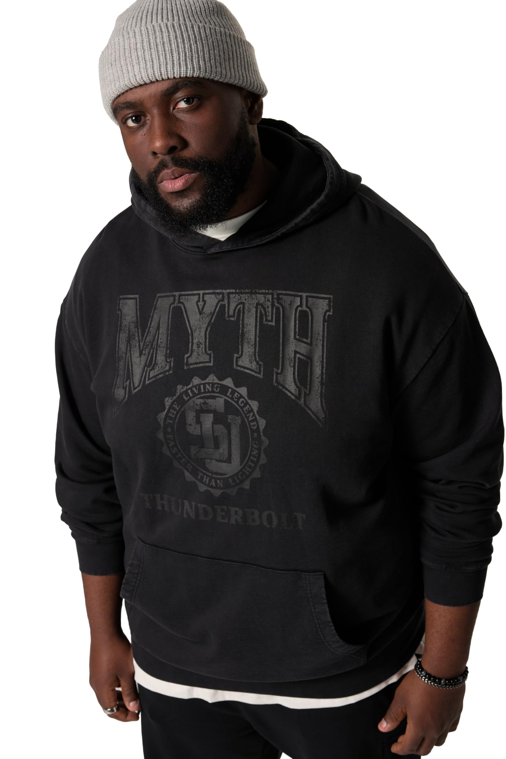 STHUGE Hoodie, Oversized, Kapuze, Vintage Look, Brustprint 836906