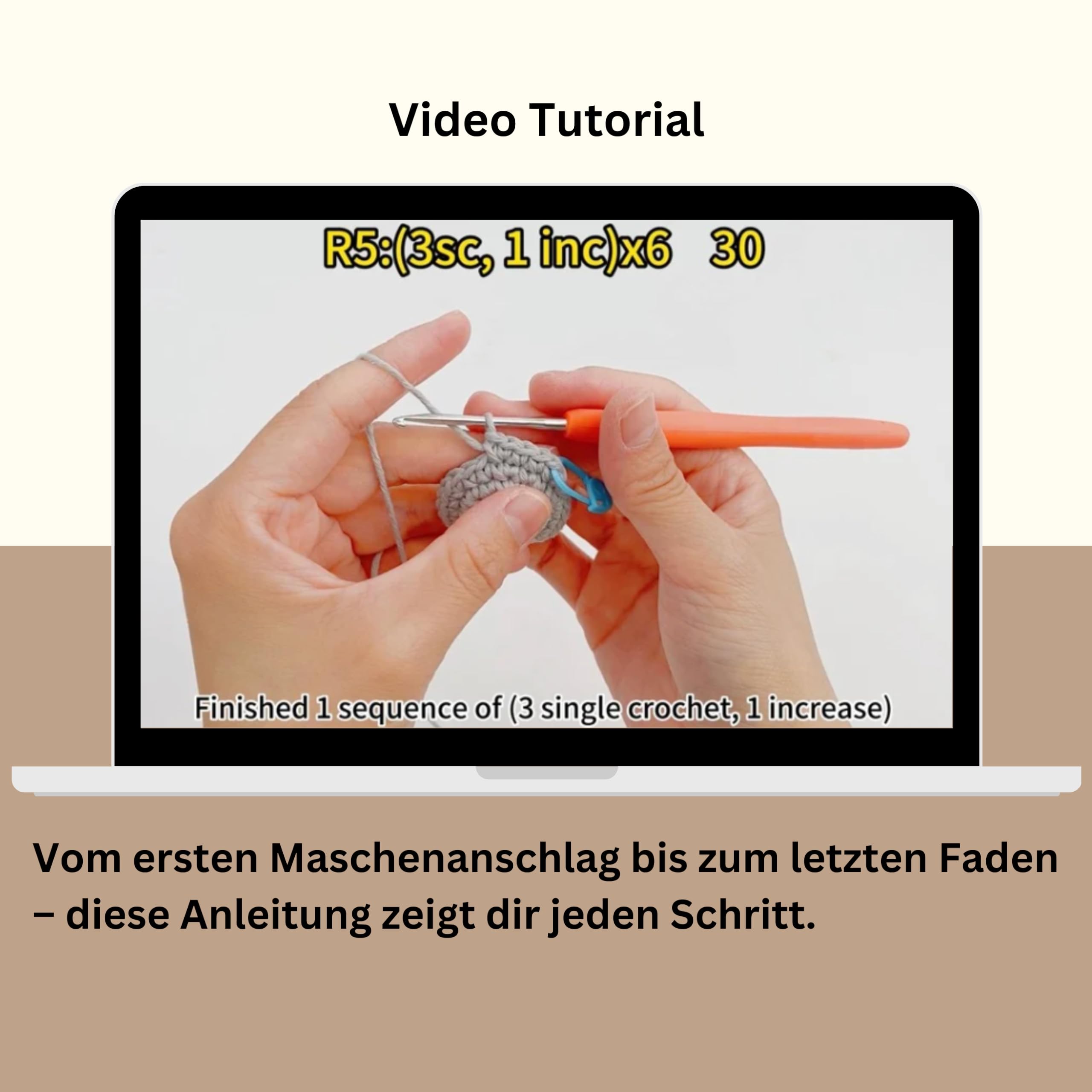 The loop story Häkelset Tiere Elephant Crochet kit mit Video-Kurs (Schritt für Schritt auf Englisch) – Häkel set für Anfänger & fortgeschrittene Erwachsene – mit Garn, Häkelnadel & Zubehör