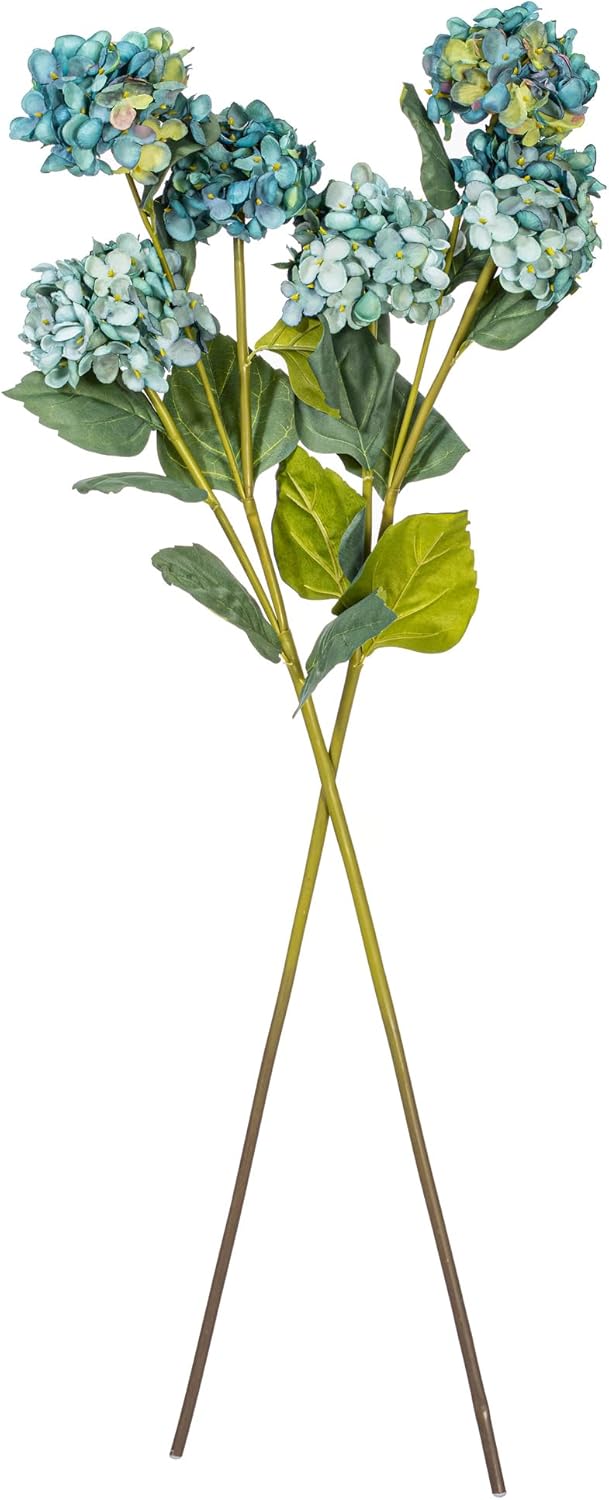 Vickerman 33" Sea Blue Artificial Hydrangea Spray with Three Flower Heads, 2 per Bag.