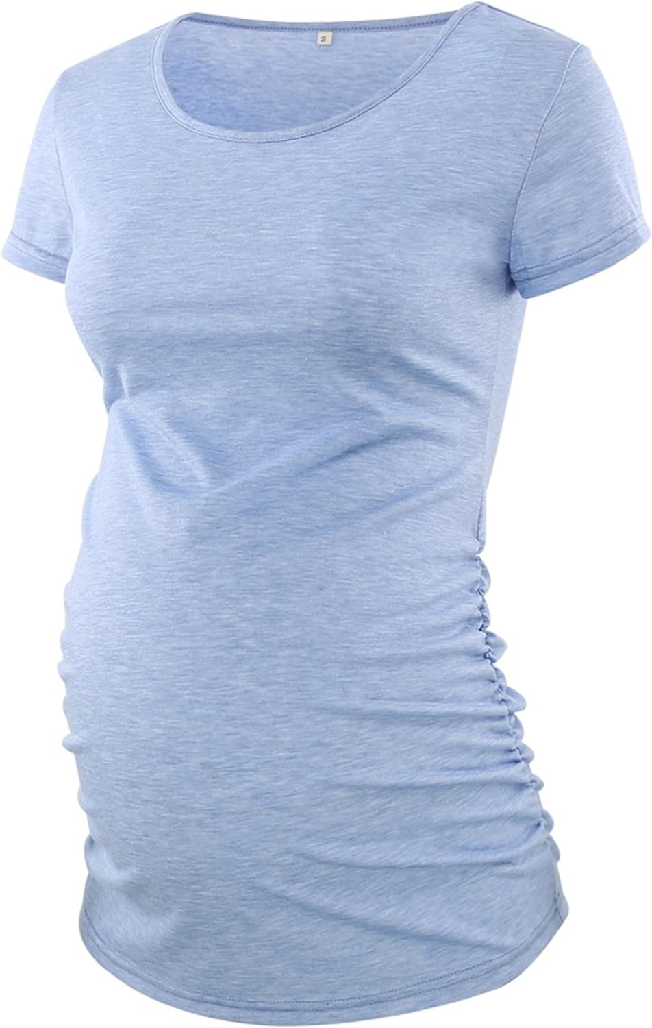 Liu & Qu Women's Maternity Classic Side Ruched T-Shirt Tops Mama Pregnancy Clothes