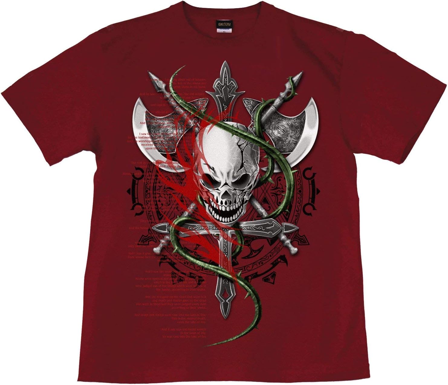Amazon | スカル ドクロ 十字架 裏もデザイン有 濃赤 ワインレッド