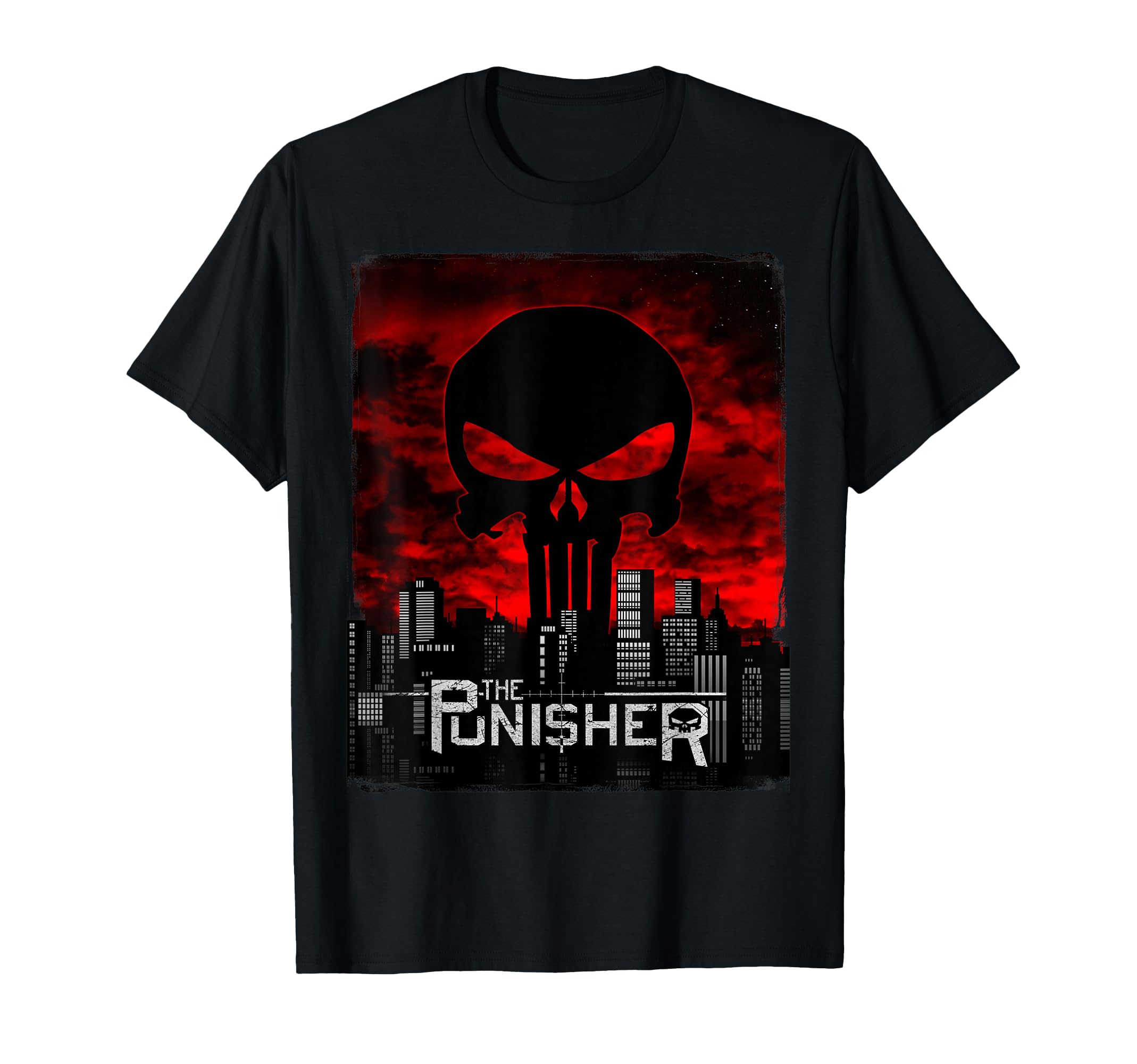 The Punisher Skyline Cityscape Skull T-Shirt