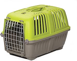 MidWest Homes for Pets Spree Travel Carrier – Hard-Sided Dog & Cat Carrier, Small Pet Travel Crate with Handle, Ventilated Design, 22-Inch, Green