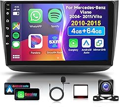 4G 64G VECHTEL 10.1 Inch Bluetooth Car Radio for Mercedes-Benz Viano 2004-2011/Vito 2010-2015, Android 15, Carplay Android Car, DSP EQ, 1280 * 720, Wifi GPS Navi,Mirror Link, RDS/FM Radio with AHD Rearview Camera