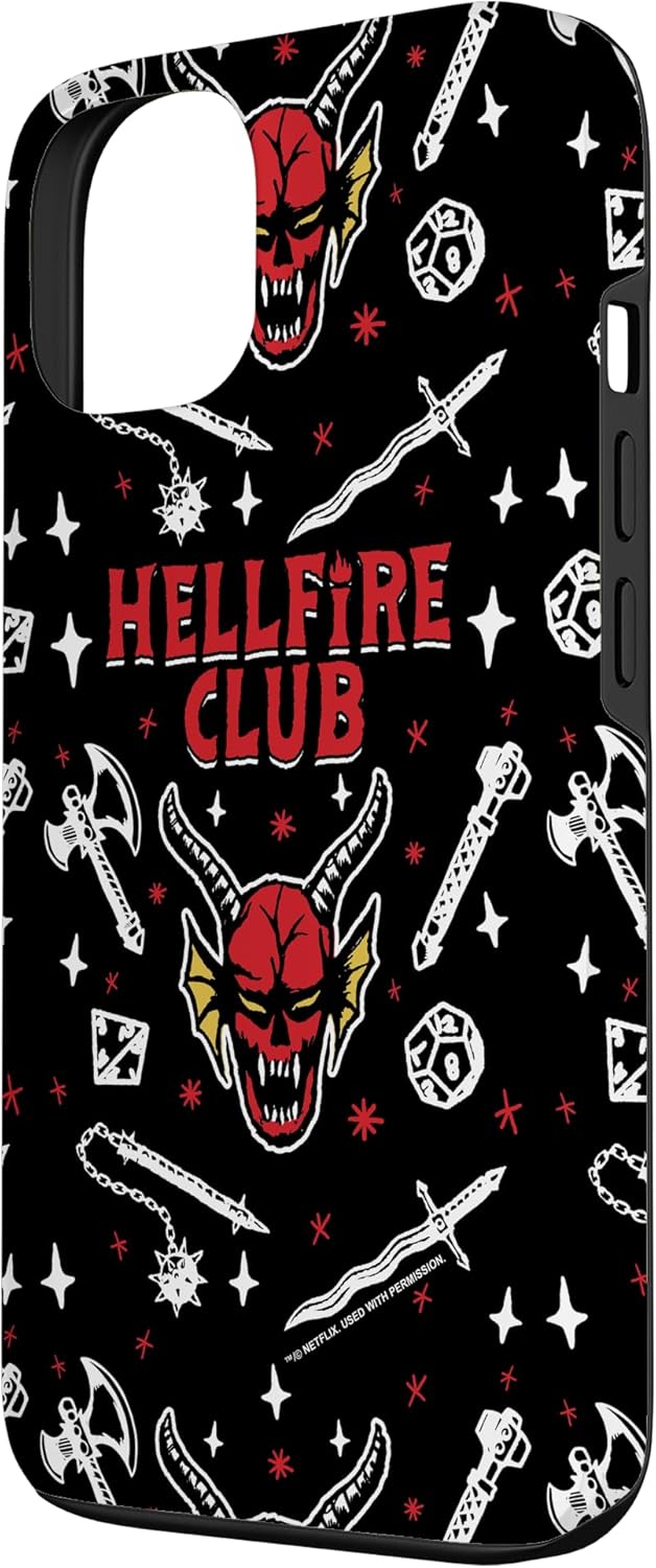 Stranger Things Hellfire Club Pattern Case for iPhone 13