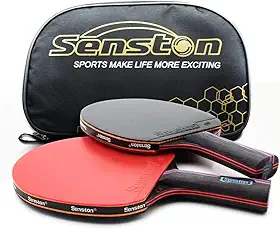 Senston Conjunto de 2 raquetes de tênis de mesa profissionais para tênis de mesa avançado, raquete de tênis de mesa com estojo de transporte..