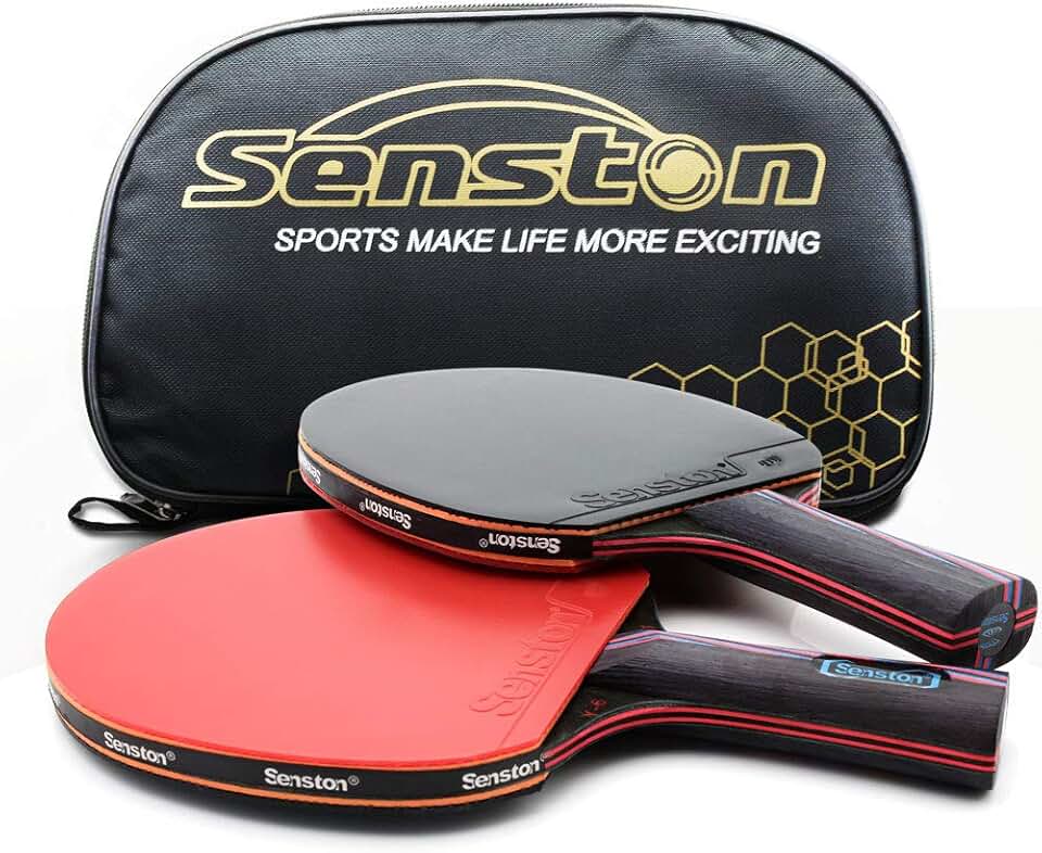Senston Conjunto de 2 raquetes de tênis de mesa profissionais para tênis de mesa avançado, raquete de tênis de mesa com estojo de transporte..
