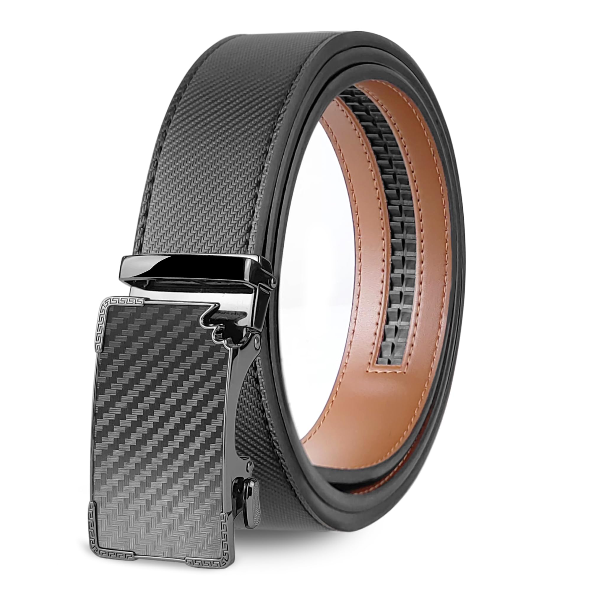 Coipdfty Men's Belts Leather Ratchet Dress Belts for Men Adjustable Belt for Casual Jeans