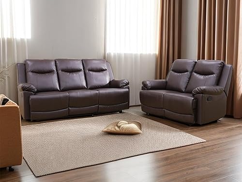 Miniatura 33 de A Ainehome Juego de sofá reclinable de lujo para sala de estar, juego de sofá reclinable de cuero y sillas de dos plazas, juegos de muebles de sala