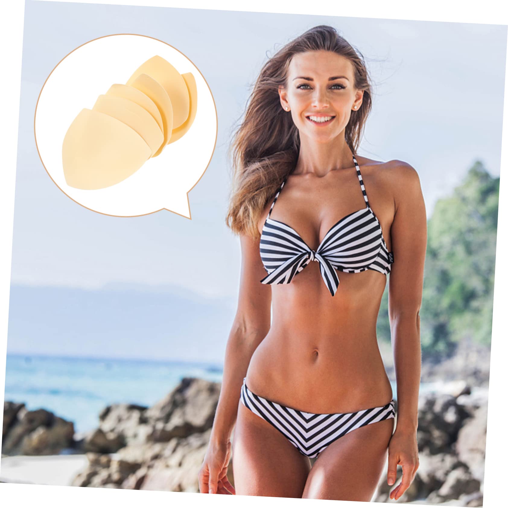 PACKOVE 30 Pares Trajes De Baño De Malla Para Mujer Insertos Push up Almohadillas Triangulares Sujetador Deportivo Para Mujer Tapas Mama Ropa De Deporte Sostén De Las Mujeres