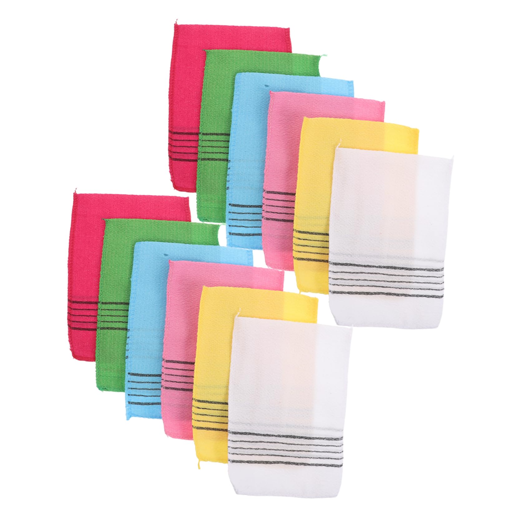 Toallas exfoliantes para el cuerpo en formato de doce unidades multicolor