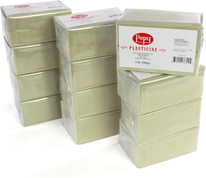 Pepy Reusable and Non-Drying Oil-Based Modeling Clay, Cream, 24 Pounds, Sulfur-Free & Non-Toxic, Great for Kids, Beginners, and Artists, Perfect for Arts and Crafts Projects