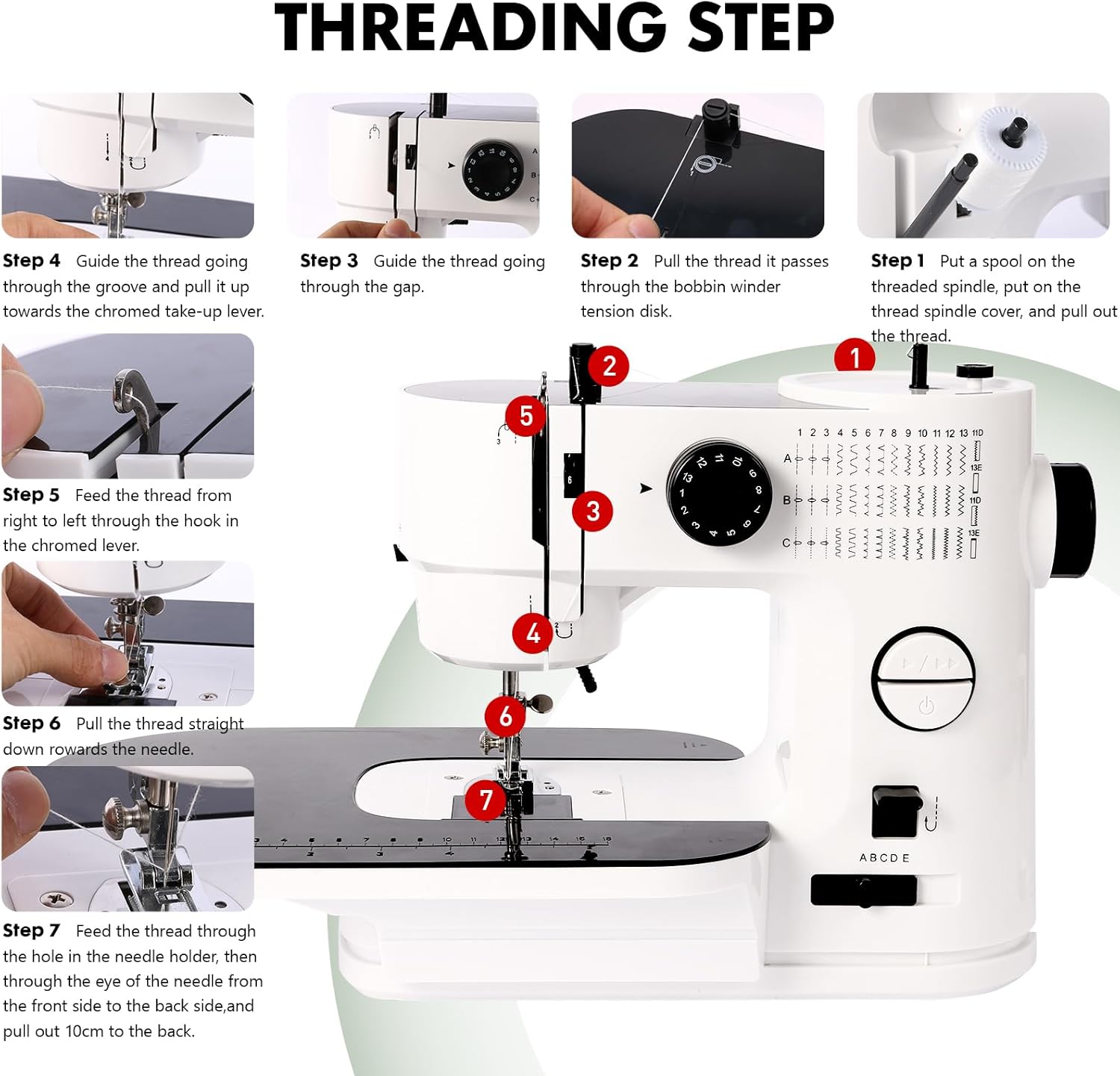 Twin Needles Sewing Machine, 39 Stitch Applications, Portable Household Electric Sewing Machine for beginners, with expansion Table, Foot Pedal, Light, Storage Drawer, Sewing Accessory Kit