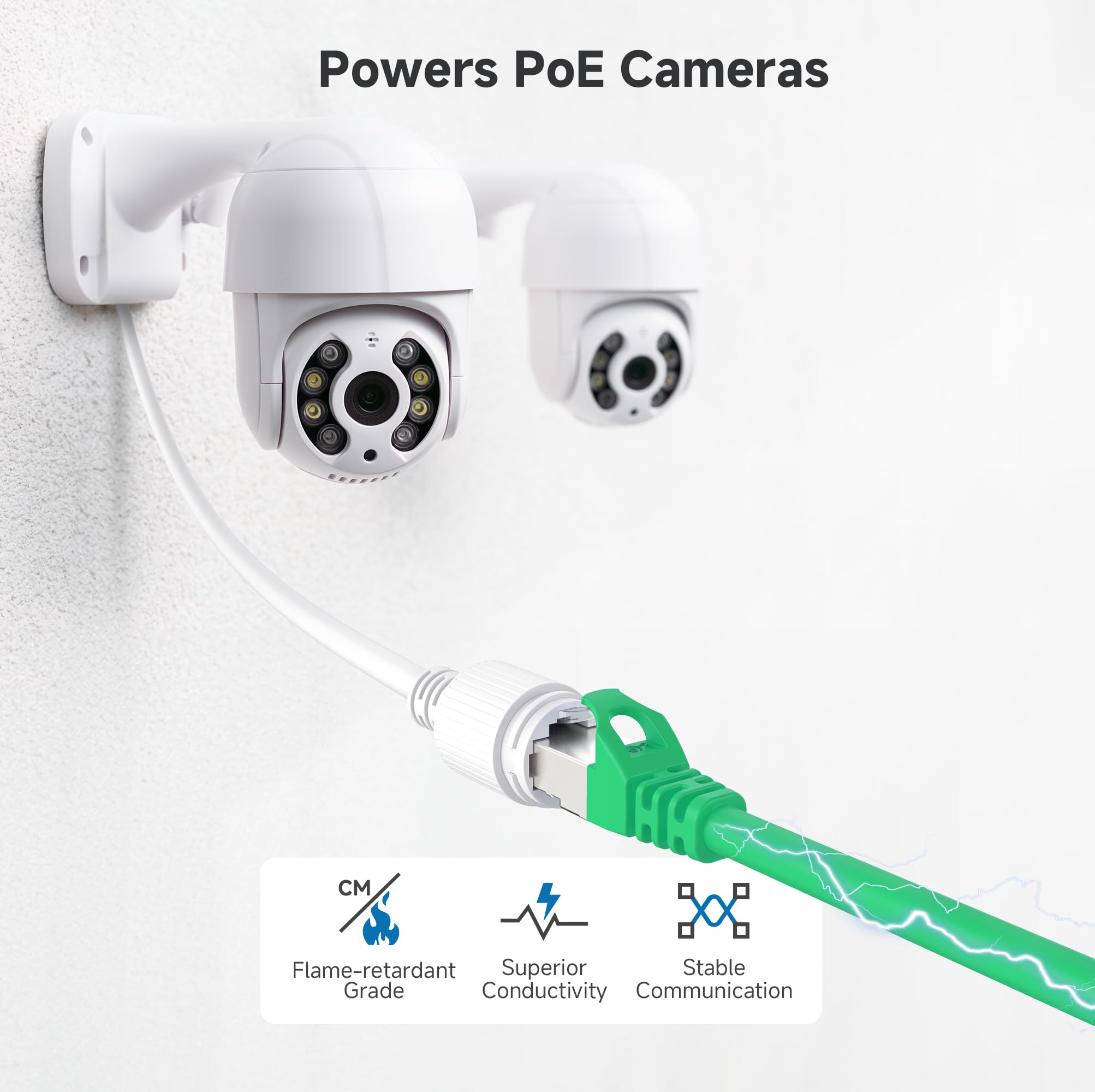 Cable Matters Cavo Ethernet Cat 6A schermato lungo da 10 Gbps, 61 m, cavo Cat 6A, cavo Cat6A, cavo Ethernet, verde