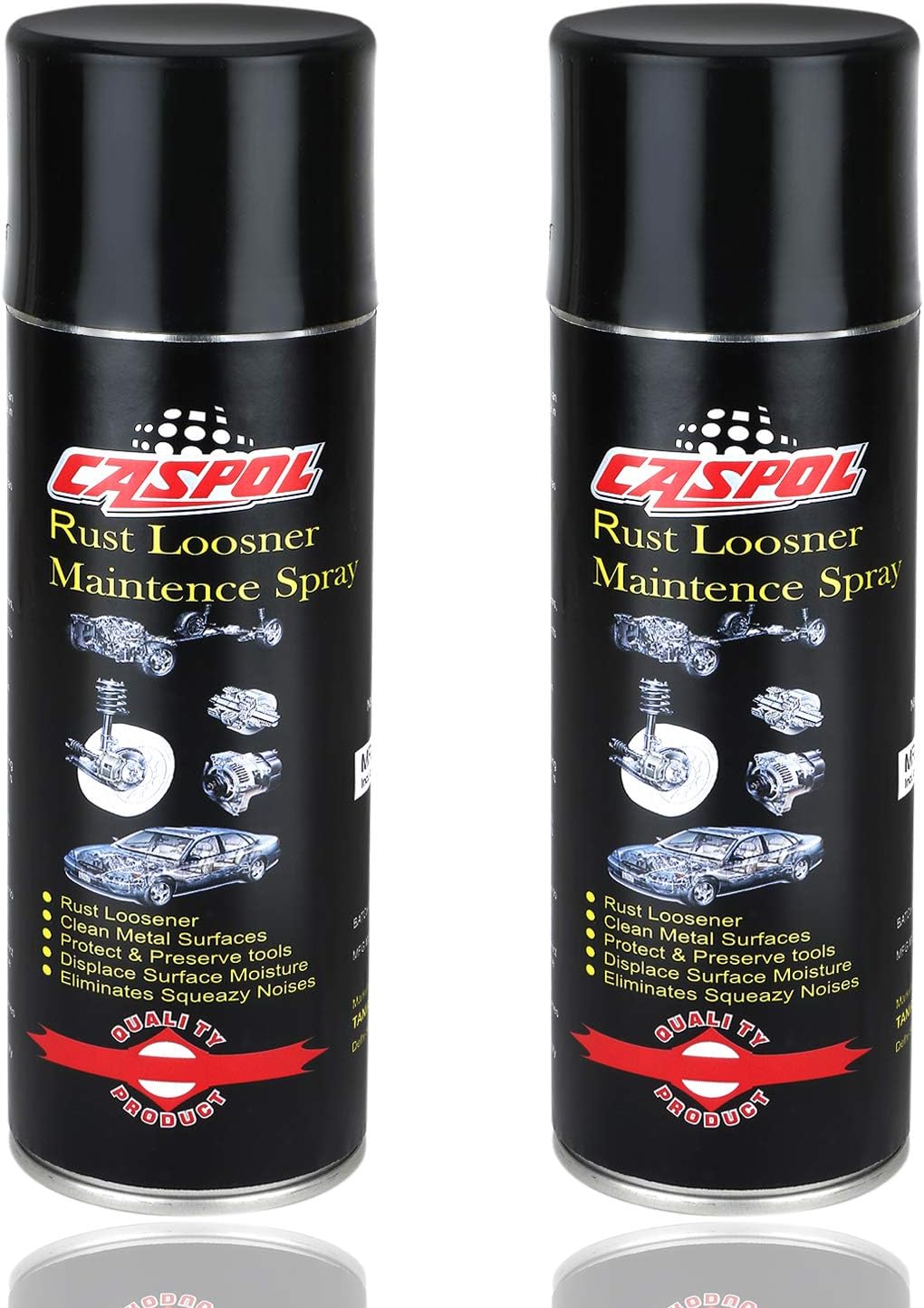 Caspol Rust Remover Cleaner | Jammed Parts Loosener| Multipurpose Hinges Lubricant | Auto Maintenance Spray (800 ml) Pack of 2