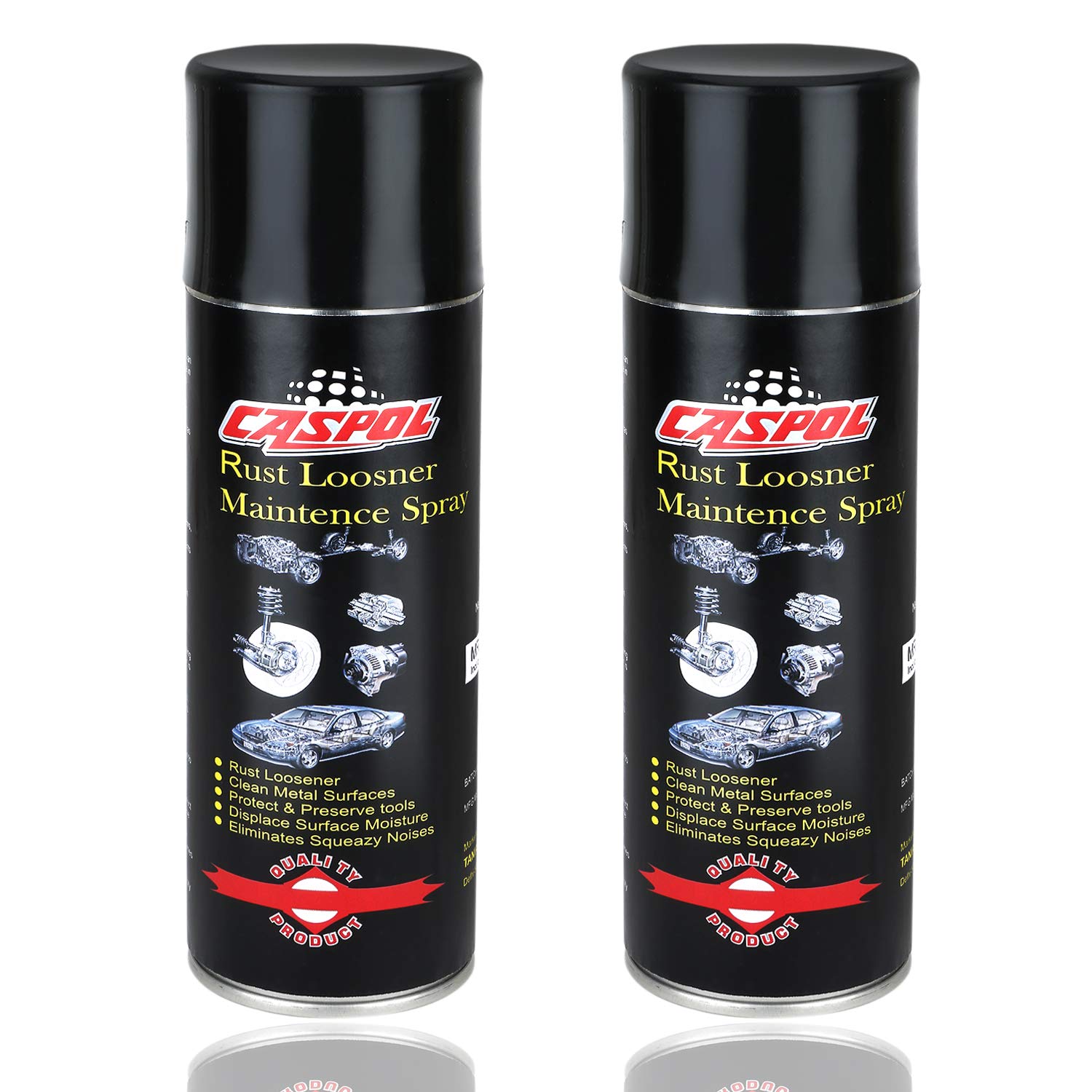 Caspol Rust Remover Cleaner | Jammed Parts Loosener| Multipurpose Hinges Lubricant | Auto Maintenance Spray (800 ml) Pack of 2
