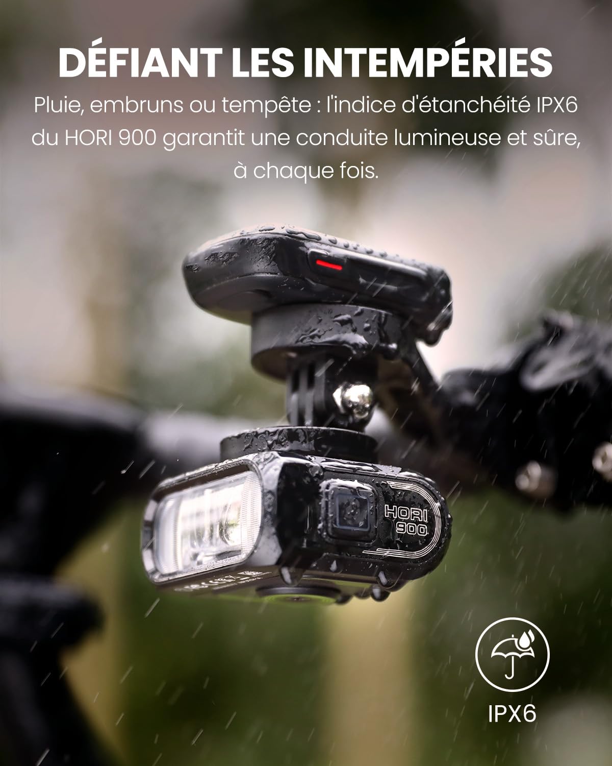 Magicshine Hori900 Phare de vélo à Double Montage 900 lumens Super Lumineux Indépendant DRL Fast USB-C Charge IPX6 étanche