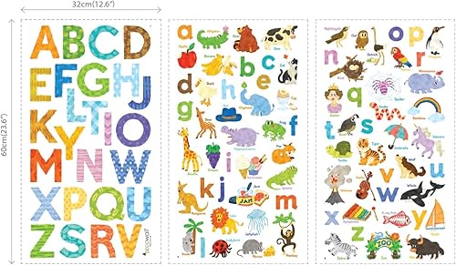 Miniatura 7 de DECOWALL DAT-1708 My First Alphabet ABC con imágenes para niños pegatinas de pared adhesivos de pared desprendibles adhesivos de pared para niños