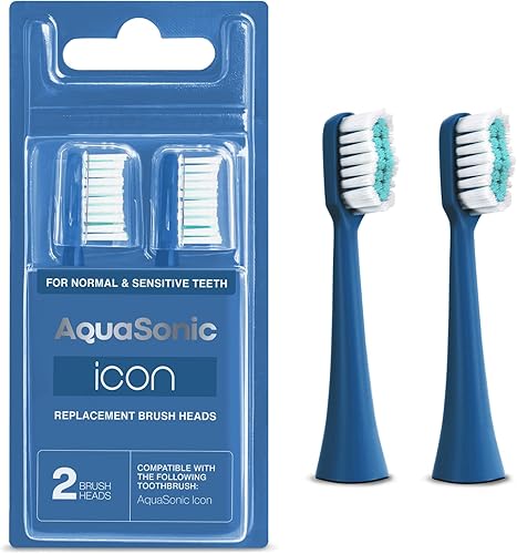 AquaSonic Cabezales de cepillo de repuesto originales Icon  Compatible con AquaSonic Icon Cepillo de dientes  2 cabezales de cepillo  para dientes