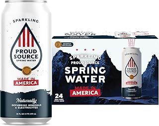 Proud Source Made in America Alkaline Spring Water Cans, 16 Fl Oz (Pack of 3 Cases - 24 Cans)