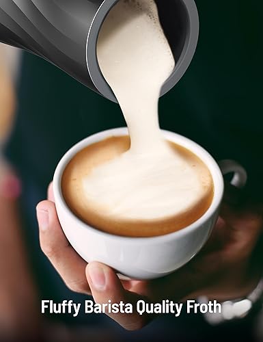 Miniatura 3 de Symdral Espumador de leche, espumador de leche 4 en 1 y vaporizador, máquina automática de espuma fría y caliente y calentador de leche, con apagado