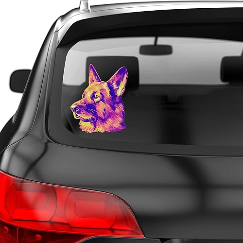 BestDecor4you Pegatina para parachoques de automóvil de perro pastor alemán personaliza las calcomanías de tu perro con nombre de cachorro diseño