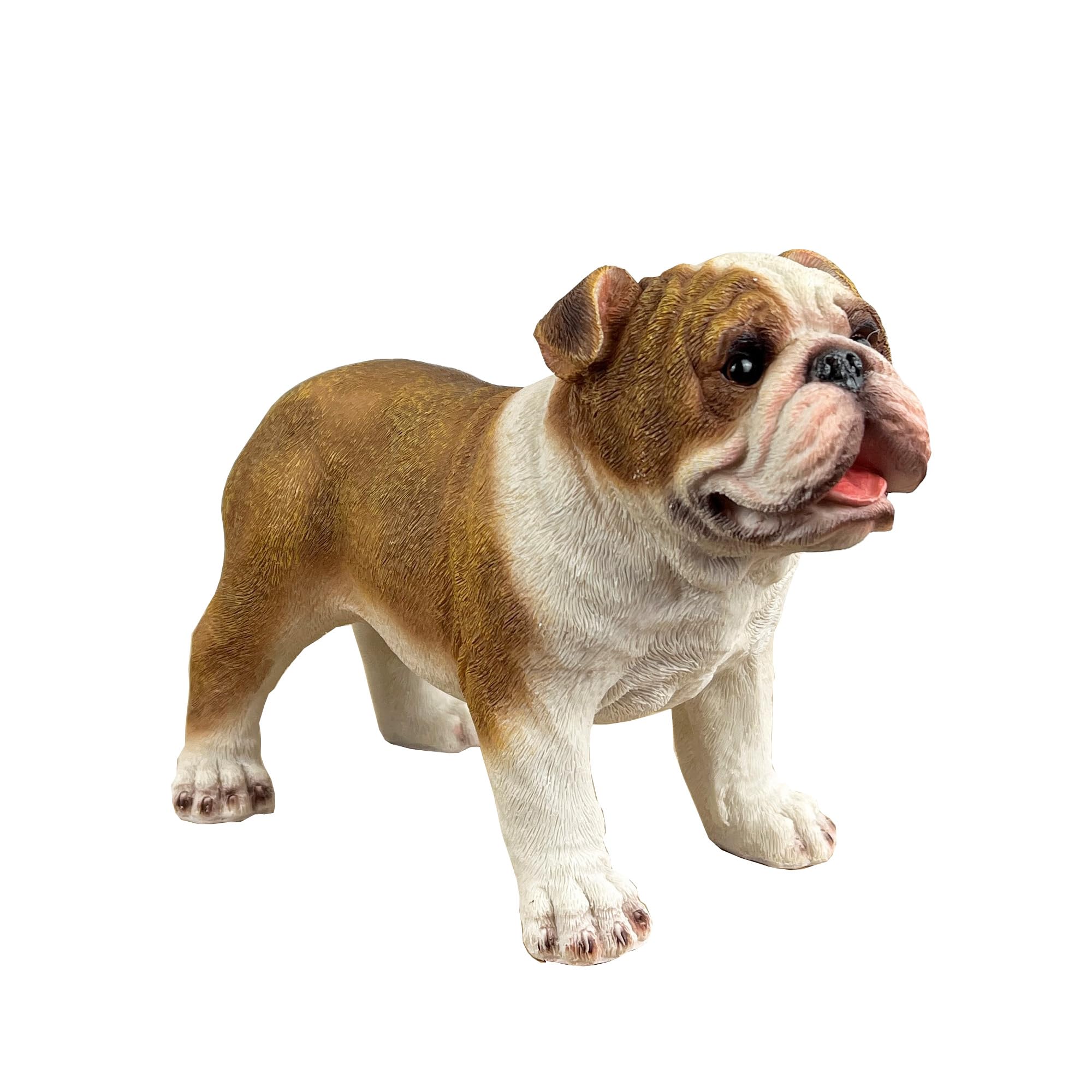 Alfie Francis Brown & White Standing Bulldog Ornament For Living Room British Collectable English Dog Figurine Statue